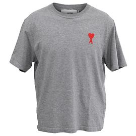 Ami de Coeur - Camiseta bordada em algodão cinza Cinza