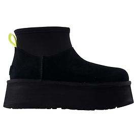 Classic Mini Dipper Ankle Boots - UGG - Leather - Black Black