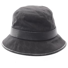 Gucci-Chapéu GG Canvas GG Marmont em nylon, poliéster e algodão da Gucci-Preto