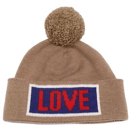 Fendi LOVE LOGO GORRO Gorro de Lana Castaño
