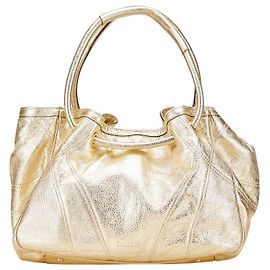 Bolsa tote de couro Max Mara Dourado