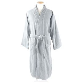 Balenciaga BB logo embroidered terry cloth cotton bathrobe Grey