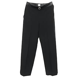 Hermès-Hermes Wool Lamb Leather Pants-Black