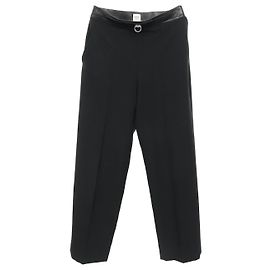 Pantalones de cuero de cordero de lana Hermès Negro