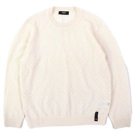 Suéter de lana de punto calado Zucca de Fendi Beige Crudo