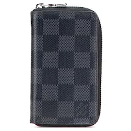 Louis Vuitton-Louis Vuitton Zippy Coin Purse Damier Graphite Coin Case-Black