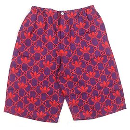 Seiden-Shorts Gucci×adidas Rot