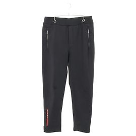 Prada Sport Linea Rossa Double Technical Jersey Pants Polyester/Elastane Pants Black