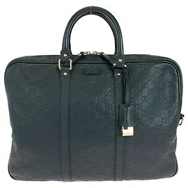 Gucci Guccissima Lederhandtasche Schwarz