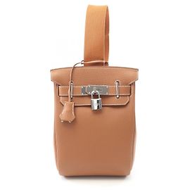Hermès Sac de taille Hermes Kelly Akkad PM Togo Marron Doré