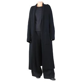 The row Schwarzer langer Wollcardigan - Größe L Schwarz