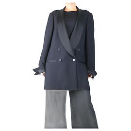 Dries Van Noten Black double-breasted tuxedo jacket - size M Black