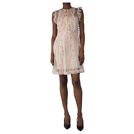Red Valentino Pink sheer floral mini dress - size UK 8 Pink
