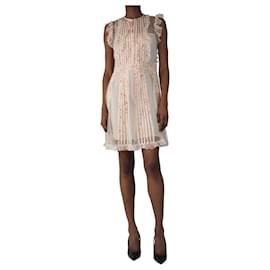 Red Valentino Robe mini florale transparente rose - taille UK 8 Rose