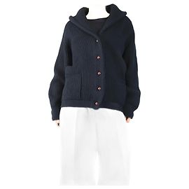Crimson Schwarze gerippte Schal-Kardigan - Größe XL Schwarz