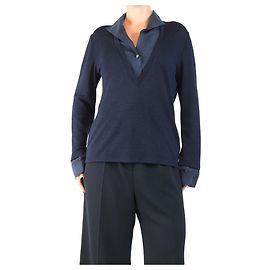 Giorgio Armani Pull enveloppant bleu marine - taille UK 12 Bleu Marine