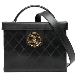 Sac à main bicolore Vanity de Chanel Noir