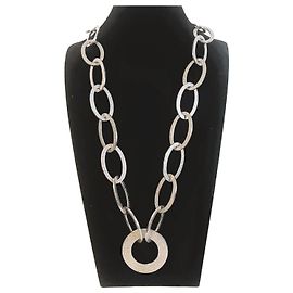 Magnífica colar de aço prateado DOLCE & GABBANA coleção "Stone" Prata