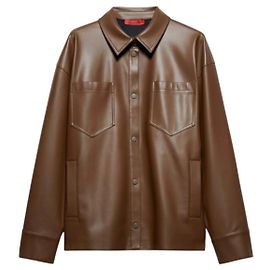 Max & Co Max&co Coated-jersey oversized jacket Brown