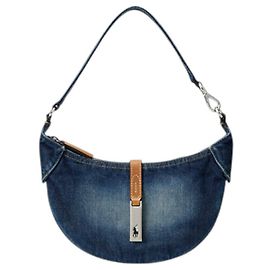 Borsa a spalla mini in denim ID Ralph Lauren Blu