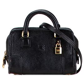 LOEWE Anagram Amazona Micro Mini Handtasche Schwarz