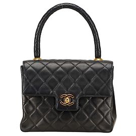 Chanel Matelasse Coco Mark Handbag Black