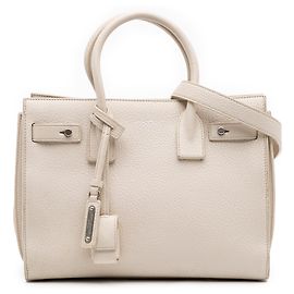 Bolso Sac de Jour de piel de ternera blanca de Saint Laurent Blanco Crudo