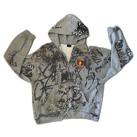Skater Zip Hoodie von Balenciaga Schwarz Grau