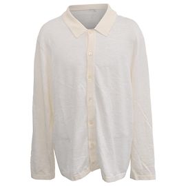 Theory Button Down Shirt in White Linen White Cream