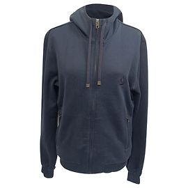 Moletom com zíper bordado Dolce & Gabbana em algodão azul marinho Azul Azul marinho