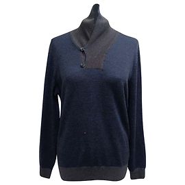 Pull à col châle Alexander McQueen en laine bleu marine Bleu Bleu Marine