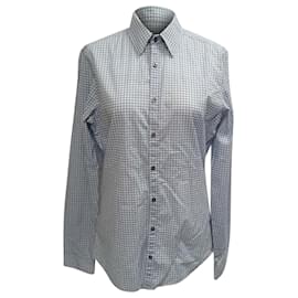 Gucci-Gucci Gingham Button-Down Shirt in Light Blue and White Cotton-Blue,Light blue