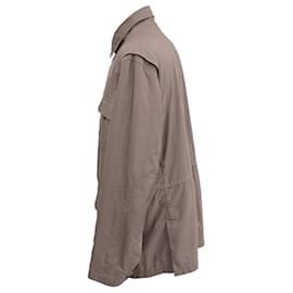 Ermenegildo Zegna-Ermenegildo Zegna Patch Pocket Detail Button Front Jacket in Brown Cotton-Brown,Red