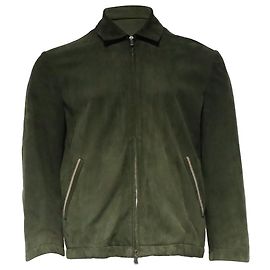 Loro Piana Zipped Jacket in Green Lambskin Green