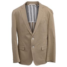 Blazer beige de algodón de un solo botón Boss Hugo Boss Beige