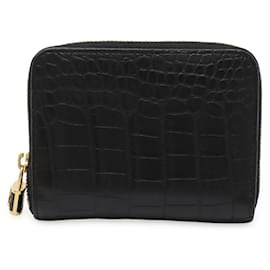 Louis Vuitton-Louis Vuitton Zippy Coin Purse Crocodile Coin Case-Black