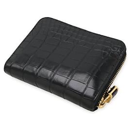 Louis Vuitton-Louis Vuitton Zippy Coin Purse Crocodile Coin Case-Black