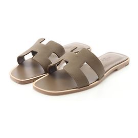 Sandali Hermès Oran Vau Epsom Marrone