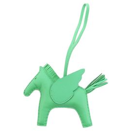 Hermès Hermes Rodeo Pegasus MM Lambskin Charm Green