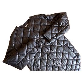 Zara Long Black Quilted Coat Black