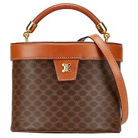 Céline Bolsa Vanity Macadam Celine Marrom