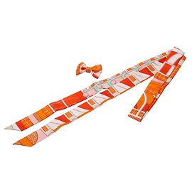 Lenço de seda Twilly em laranja multicolorido da Hermès Multicor Laranja