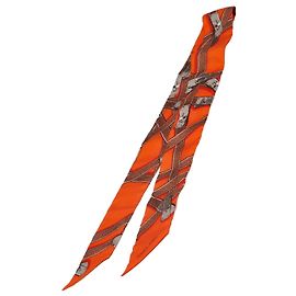 Lenço de Cinto Twilly Kelly Hermès Marrom Laranja