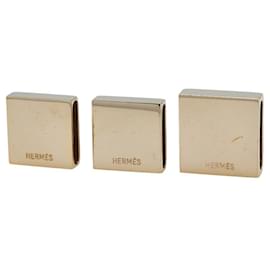 Hermès-Ensemble de 3 pièces de bague à foulard Medor d'Hermès-Doré