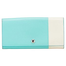 Tiffany & Co. Two-Tone Long Wallet White Other