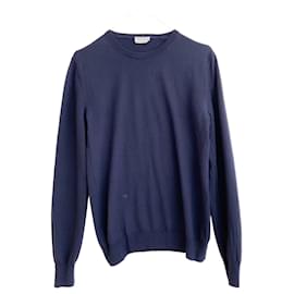 Dior Navy Blue Wool Pullover with Bee Embroidery Navy blue