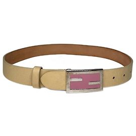 Vintage Fendi Ledergürtel beige Beige