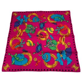 Autre Marque Sciarpa Vintage Celine Rosa Rosa