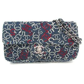 Borsa a Spalla Chanel No.5 Coco Mark Chain Blu navy