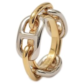 Hermès-Anneau de foulard Hermès Legato 90-Argenté,Doré